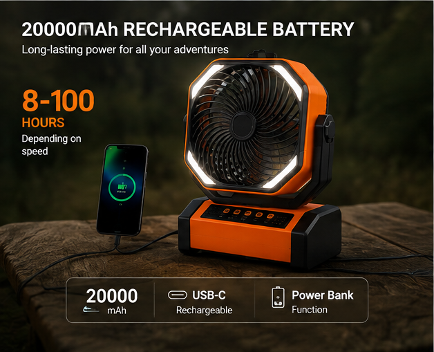 Portable Camping Fan & LED Lantern