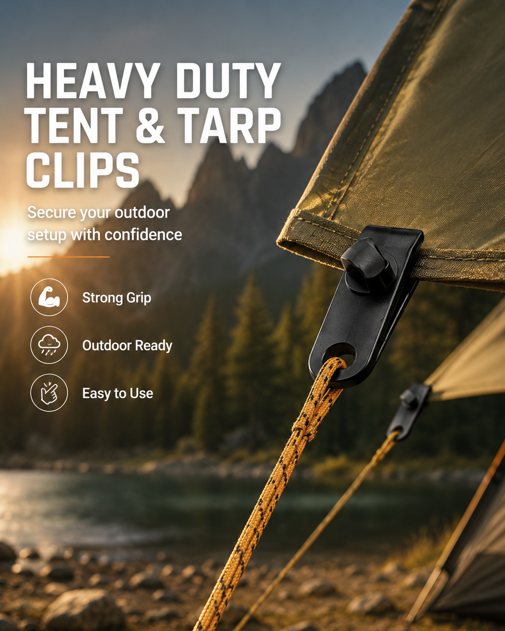 Heavy Duty Tent & Tarp Clips – 10 Pack