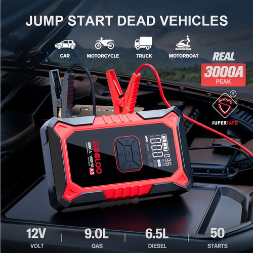 4-in-1 Jump Starter with Air Compressor